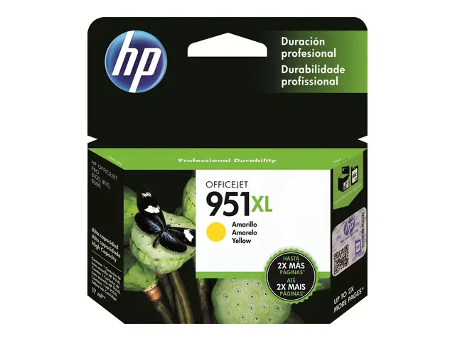 HP 951XL - 17 ml Høy ytelse gul original blekkpatron for Officejet...