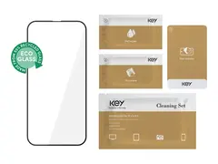 Key Besseggen - Skjermbeskyttelse for mobiltelefon &#248;ko, kant-til-kant - 2.5D - glass - rammefarge svart - for Apple iPhone 15