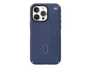 Speck Presidio 2 Grip - Baksidedeksel for mobiltelefon with clicklock - MagSafe-samsvar - plastikk - kystblå, dusty grey - for Apple iPhone 15 Pro Max