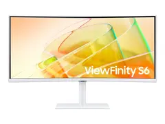 Samsung ViewFinity S6 S34C650TAU S65TC Series - LED-skjerm - kurvet - 34&quot; - 3440 x 1440 UWQHD @ 100 Hz - VA - 350 cd/m&#178; - 3000:1 - HDR10 - 5 ms - 2x Thunderbolt 4, HDMI, DisplayPort - h&#248;yttalere - varm hvit