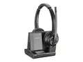 Poly Savi 8220-M Office - Savi 8200 series hodesett - on-ear - DECT / Bluetooth - tr&#229;dl&#248;s - aktiv st&#248;ydemping - svart - Certified for Microsoft Teams