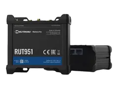 Teltonika RUT951 - Tr&#229;dl&#248;s ruter - WWAN 3-portssvitsj 2,4 GHz 3G, 4G - DIN-skinnemonterbar