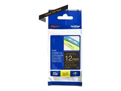 Brother TZe-334 - Selv-adhesiv - gull p&#229; sort Rull (1,2 cm x 8 m) 1 kassett(er) laminert teip - for Brother P-Touch Cube PT-P300BTAD, PT-P910BT; Brother P-Touch EDGE PT-P750WVP and P-Touch models.
