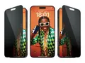 PanzerGlass - Skjermbeskyttelse for mobiltelefon ultravid passform med EasyAligner - glass - med personvernsfilter - 2-veis - rammefarge svart - for Apple iPhone 15 pro max