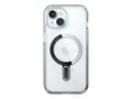 Speck Presidio Perfect-Clear - Beskyttelsesboks baksidedeksel for mobiltelefon MagSafe-samsvar - klar/klar, rolig s&#248;lv - for Apple iPhone 15