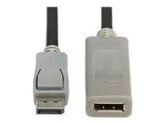Eaton Tripp Lite Series DisplayPort Extension Cable with Active Repeater and Latching Connector (M/F), 4K 60 Hz, HDR, 4:4:4, HDCP 2.2, 10 ft. (3.1 m), TAA DisplayPort-kabel - TAA-samsvar - DisplayPort (hann) til DisplayPort (hunn) - DisplayPort 1.2 - 3.1 m - passiv, 4K 60Hz støtte, aktiv forsterker, gullbelagte kontakter - grå, svart