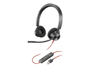 Poly Blackwire 3320 - Blackwire 3300 series hodesett - on-ear - kablet - USB-A - svart
