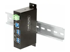 StarTech.com 4-Port Managed USB Hub with 4x USB-A, Heavy Duty with Metal Industrial Housing, ESD &amp; Surge Protection, Wall/Desk/Din-Rail Mountable, USB 3.0/3.1/3.2 Gen 1 5Gbps hub - 4 porter - TAA-samsvar