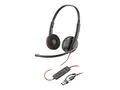 Poly Blackwire 3220 - Blackwire 3200 Series hodesett - on-ear - kablet - USB-C - svart - Skype Certified, Cisco Jabber Certified, Avaya Certified, UC-sertifisert