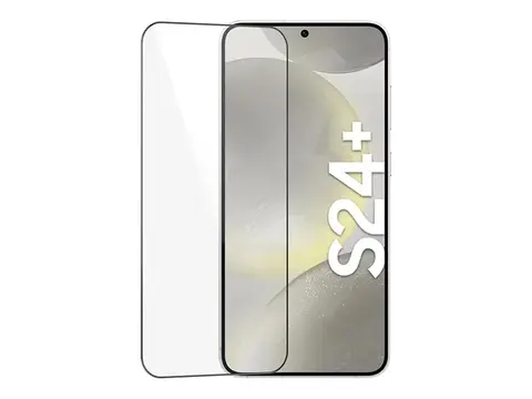 Key Eco - Skjermbeskyttelse for mobiltelefon kant-til-kant - 2.5D - glass - rammefarge svart - for Samsung Galaxy S24+