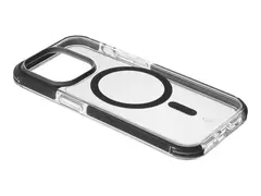 Cellular Line Tetra Force Strong Guard Baksidedeksel for mobiltelefon - MagSafe-samsvar - svart, gjennomsiktig - for Apple iPhone 15 Pro