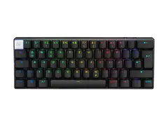 Logitech G PRO X 60 - Tastatur 60% - TKL - bakgrunnsbelyst - tr&#229;dl&#248;s - 2.4 GHz, Bluetooth - QWERTY - Pan Nordic - svart
