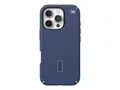 Speck Presidio 2 Pro - Baksidedeksel for mobiltelefon med klikkl&#229;s - MagSafe-samsvar - hard polykarbonat, bl&#248;t termoplastpolyuretan (TPU) - kystbl&#229;/st&#248;vet gr&#229; - for Apple iPhone 16 Pro