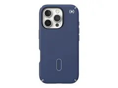 Speck Presidio 2 Pro - Baksidedeksel for mobiltelefon med klikkl&#229;s - MagSafe-samsvar - hard polykarbonat, bl&#248;t termoplastpolyuretan (TPU) - kystbl&#229;/st&#248;vet gr&#229; - for Apple iPhone 16 Pro