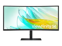 Samsung ViewFinity S6 S34C654UAU - S65UC Series LED-skjerm - kurvet - 34&quot; - 3440 x 1440 UWQHD @ 100 Hz - VA - 350 cd/m&#178; - 3000:1 - HDR10 - 5 ms - HDMI, DisplayPort, USB-C - h&#248;yttalere - svart