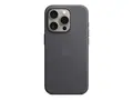 Apple - Baksidedeksel for mobiltelefon MagSafe-samsvar - FineWoven - svart - for iPhone 15 Pro