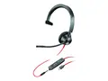 Poly Blackwire 3315-M - Blackwire 3300 series hodesett - on-ear - kablet - 3,5 mm jakk, USB-C - svart - Certified for Microsoft Teams
