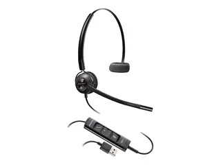 Poly EncorePro 545 - EncorePro 500 series hodesett - on-ear - konvertibel - kablet - USB-A - svart - Certified for Skype for Business