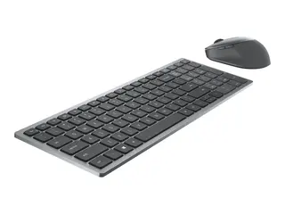 Dell Multi-Device KM7120W - Tastatur- og mussett trådløs - 2.4 GHz, Bluetooth 5.0 - Islandsk - titangrå