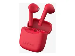 DeFunc True Lite - True wireless-hodetelefoner med mikrofon i &#248;ret - Bluetooth - aktiv st&#248;ydemping - r&#248;d