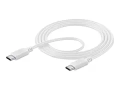 Cellular - USB-kabel - USB-C (hann) til USB-C (hann) 5 A - 120 cm - hvit