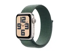 Apple Watch SE (GPS) - 2. generasjon 40 mm - stjernelysaluminium - smartklokke med sportssl&#248;yfe - myk dobbeltlagsnylon - innsj&#248; gr&#248;nn - h&#229;ndleddst&#248;rrelse: 130-200 mm - 32 GB - Wi-Fi 4, Bluetooth - 26.4 g