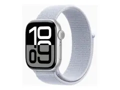 Apple Watch Series 10 (GPS) - 42 mm s&#248;lvaluminium - smartklokke med sportssl&#248;yfe - myk dobbeltlagsnylon - bl&#229; sky - h&#229;ndleddst&#248;rrelse: 130-200 mm - 64 GB - Wi-Fi 4, UWB, Bluetooth - 30 g