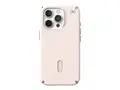 Speck Presidio 2 Pro - Baksidedeksel for mobiltelefon med klikkl&#229;s - MagSafe-samsvar - hard polykarbonat, bl&#248;t termoplastpolyuretan (TPU) - bleket bein, arvestykke gull - for Apple iPhone 16 Pro