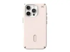 Speck Presidio 2 Pro - Baksidedeksel for mobiltelefon med klikkl&#229;s - MagSafe-samsvar - hard polykarbonat, bl&#248;t termoplastpolyuretan (TPU) - bleket bein, arvestykke gull - for Apple iPhone 16 Pro
