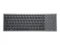 Dell KB740 - Tastatur - kompakt, multi-enhet tr&#229;dl&#248;s - 2.4 GHz, Bluetooth 5.0 - AZERTY - Fransk - titangr&#229; - med 3-&#229;rs Next Business Day Advanced Exchange Service