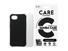 CARE by PanzerGlass Samba - Baksidedeksel for mobiltelefon fashionable - MagSafe-samsvar - termoplast-polyuretan (TPU) - svart - for Apple iPhone 16e