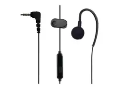 Hytera EM31 - &#216;repropper med mikrofon &#248;repropp - over-&#248;ret-montering - kablet - 3,5 mm jakk - svart