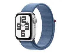 Apple Watch SE (GPS) - 2. generasjon - 40 mm sølvaluminium - smartklokke med sportssløyfe - vevet nylon - winter blue - håndleddstørrelse: 145-220 mm - 32 GB - Wi-Fi, Bluetooth - 26.4 g