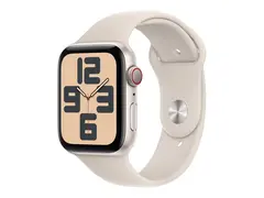 Apple Watch SE (GPS + Cellular) - 2. generasjon 44 mm - stjernelysaluminium - smartklokke med sportsbånd - fluorelastomer - stjernelys - båndbredde: M/L - 32 GB - Wi-Fi, LTE, Bluetooth - 4G - 33 g
