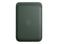 Apple - Lomme for mobiltelefon / kredittkort MagSafe-samsvar - mikrotvill, FineWoven - eviggr&#248;nn - for iPhone 12, 13, 14, 15