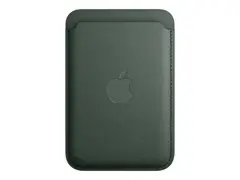 Apple - Lomme for mobiltelefon / kredittkort MagSafe-samsvar - mikrotvill, FineWoven - eviggr&#248;nn - for iPhone 12, 13, 14, 15
