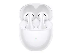 Huawei FreeBuds 5 - True wireless-hodetelefoner med mikrofon i &#248;ret - Bluetooth - aktiv st&#248;ydemping - keramisk hvit