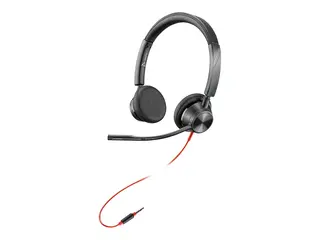 Poly Blackwire 3225 - 3300 Series hodesett - on-ear - kablet - USB, 3,5 mm jakk - svart - Skype Certified, Avaya Certified, Cisco Jabber Certified