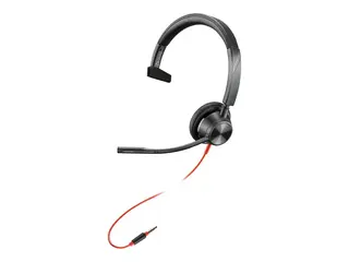 Poly Blackwire 3315 - Hodesett on-ear - kablet - 3,5 mm jakk - svart - Optimert for UC