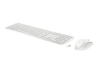 HP 650 - Tastatur- og mussett - trådløs 2.4 GHz - hvit - for Laptop 15-dw1025nk; Pavilion Plus Laptop 14-eh0660nd
