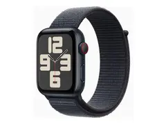 Apple Watch SE (GPS + Cellular) 2. generasjon - 44 mm - midnattsaluminium - smartklokke med sportssl&#248;yfe - myk dobbeltlagsnylon - blekk - h&#229;ndleddst&#248;rrelse: 130-200 mm - 32 GB - LTE, Wi-Fi 4, Bluetooth - 4G - 33 g