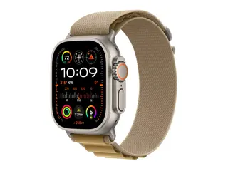 Apple Watch Ultra 2 - 49 mm - naturlig titan smartklokke med Alpine Loop - tekstil - brun - b&#229;ndbredde: S - 64 GB - LTE, Wi-Fi 4, UWB, Bluetooth - 4G - 61.4 g