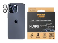 PanzerGlass Hoops - Linsebeskytter for mobiltelefon glass - svart - for Apple iPhone 15 Pro, 15 Pro Max