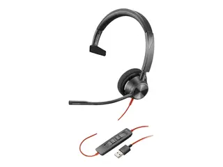 Poly Blackwire 3310 - Blackwire 3300 series hodesett - on-ear - kablet - USB-A - svart