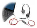 Poly Blackwire 3225 - Blackwire 3200 Series hodesett - on-ear - kablet - 3,5 mm jakk, USB-C - svart - Certified for Skype for Business, Cisco Jabber Certified, Avaya Certified, UC-sertifisert
