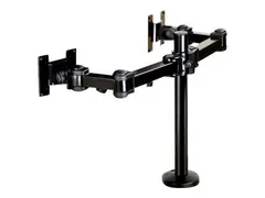 Neomounts FPMA-D960DG - Monteringssett - full bevegelse for 2 LCD-skjermer - svart - skjermst&#248;rrelse: 10&quot;-27&quot; - malje, skrivebordsmonterbar