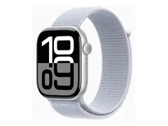 Apple Watch Series 10 (GPS + Cellular) 46 mm - s&#248;lvaluminium - smartklokke med sportssl&#248;yfe - myk dobbeltlagsnylon - bl&#229; sky - h&#229;ndleddst&#248;rrelse: 130-200 mm - 64 GB - LTE, Wi-Fi 4, UWB, Bluetooth - 4G - 35.3 g
