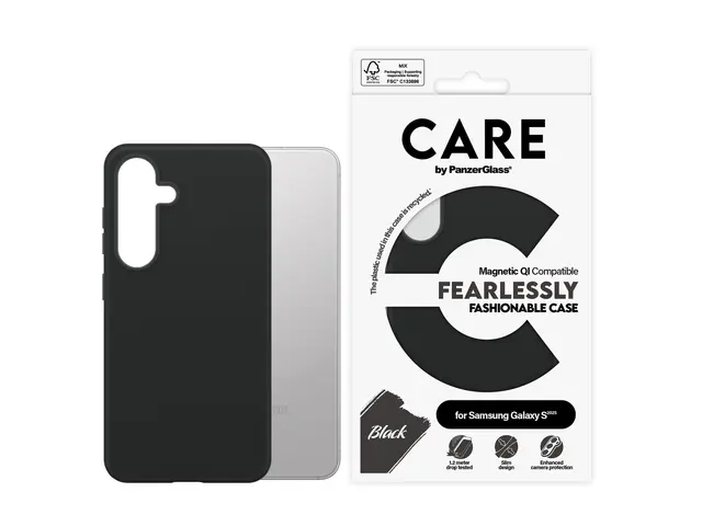 CARE by PanzerGlass - Baksidedeksel for mobiltelefon 100 % resirkulert polykarbonat - svart 