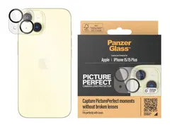 PanzerGlass PicturePerfect - Linsebeskytter for mobiltelefon glass - rammefarge svart - for Apple iPhone 15, 15 Plus