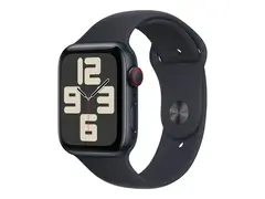 Apple Watch SE (GPS + Cellular) - 2. generasjon 44 mm - midnattsaluminium - smartklokke med sportsbånd - fluorelastomer - midnatt - båndbredde: M/L - 32 GB - Wi-Fi, LTE, Bluetooth - 4G - 33 g